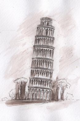 Рисунок карандашом башня