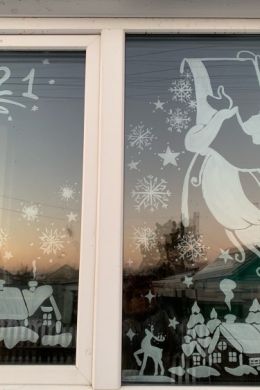 Окна роспись на новый год гуашью