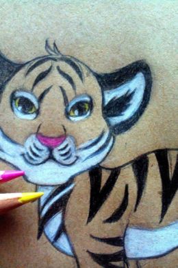 Легкие рисунки тигренка
