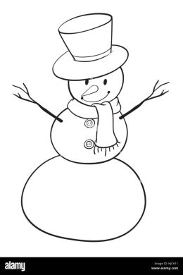 Снеговик трафарет для рисования