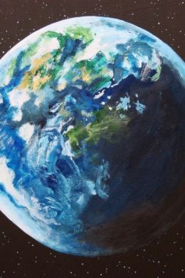 Планета земля рисунок красками
