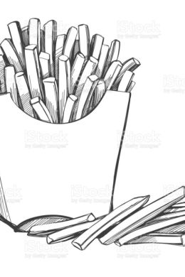 Рисунок картошка фри карандашом
