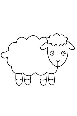 Рисунок овечка для детей карандашом