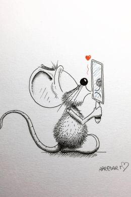 Рисунок мышь для детей карандашом