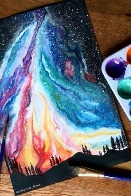 Рисунок космоса красками