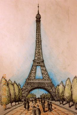 Эйфелева башня рисунок для детей