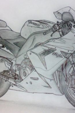 Легкий рисунок мотоцикла