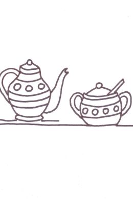Рисунок для детей чайный сервиз
