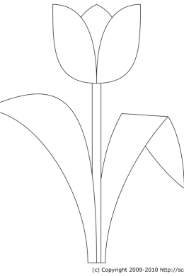 Трафарет лист тюльпана