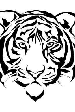 Трафарет тигра для рисования