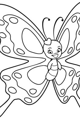 Рисунок бабочка раскраска для детей