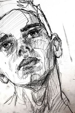 Набросок человека карандашом портрет