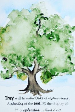 Рисунок дерево акварелью