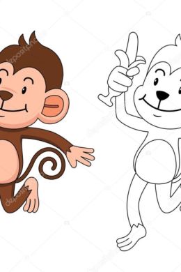 Рисунок обезьяны легкий для детей