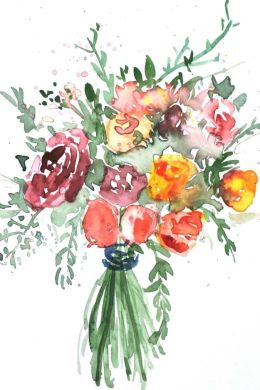 Рисунок букет цветов гуашью