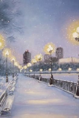 Зимние города живопись