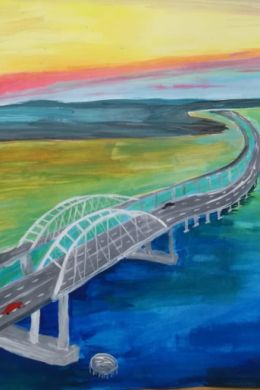 Мост рисунок для детей крымский