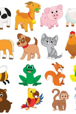 Рисунки животных для детей цветные