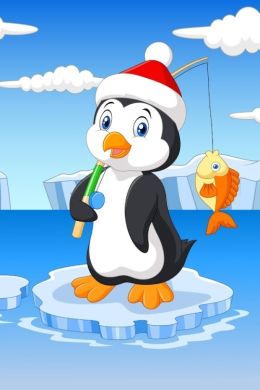 Пингвин на льдине рисунок для детей