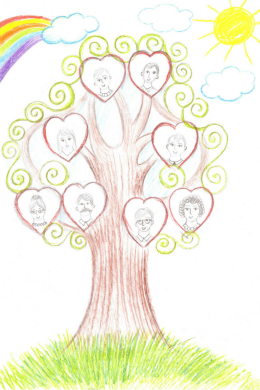 Рисунок детский семейное древо
