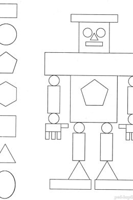 Рисунки из геометрических фигур для детей