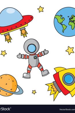 Рисунок спутника в космосе для детей