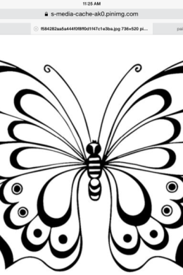 Трафарет бабочки для раскрашивания