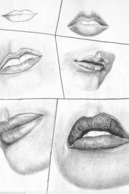 Зарисовка губ карандашом