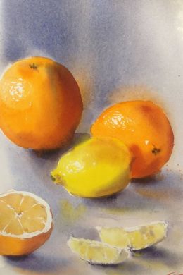 Апельсин гуашью