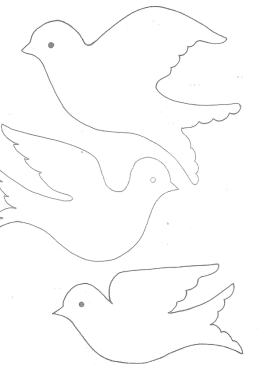 Трафарет голубя из бумаги
