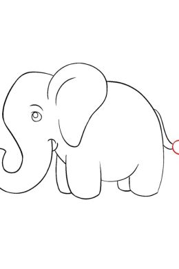Слон поэтапно для детей рисунок