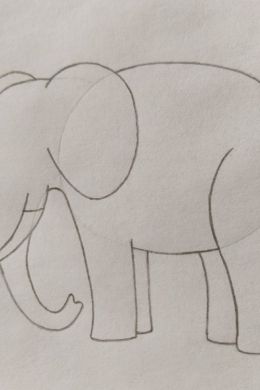 Слон рисунок легкий карандашом для детей