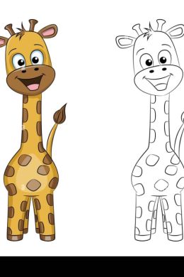 Жираф простой детский рисунок