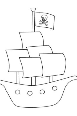 Трафарет кораблик для детей