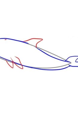 Легкий рисунок дельфина