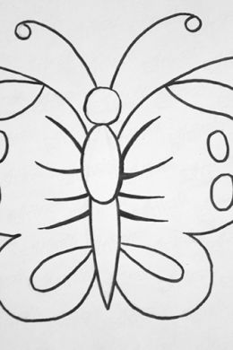 Рисунок карандашом простой бабочка