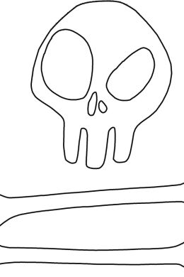 Скелет кощея трафарет