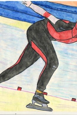 Детский рисунок зимний вид спорта