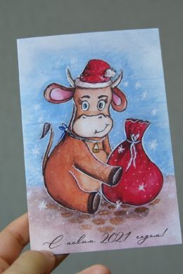 Новогодние открытки детские рисунки