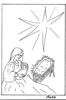Рисунок рождество христово карандашом