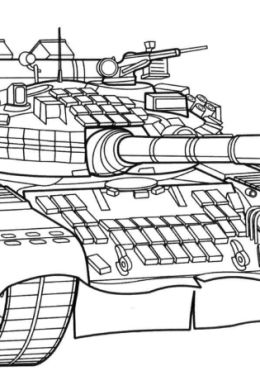 Военный танк раскраска