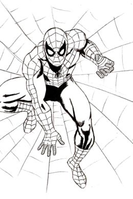 Рисунок человека паука карандашом