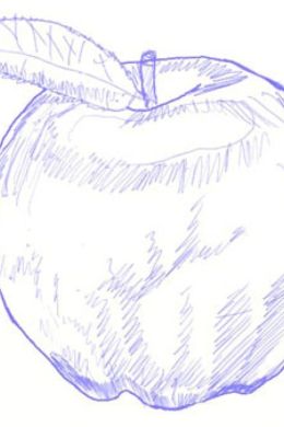 Рисунок яблока карандашом