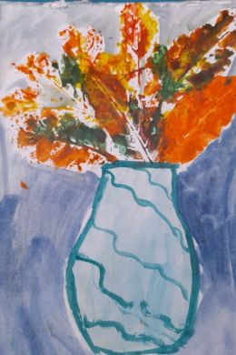 Детский рисунок ваза с цветами