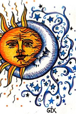 Солнце и луна эскиз