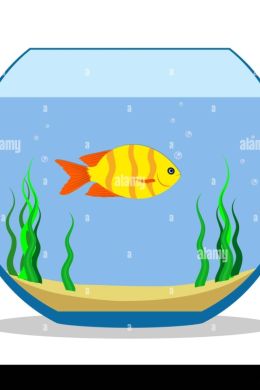 Детский рисунок аквариум с рыбками