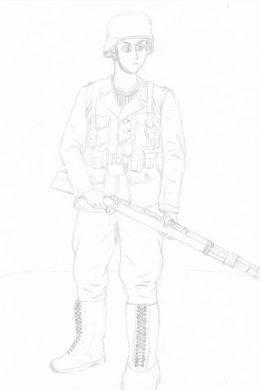 Портрет солдата карандашом