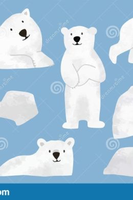 Детский рисунок белого медведя