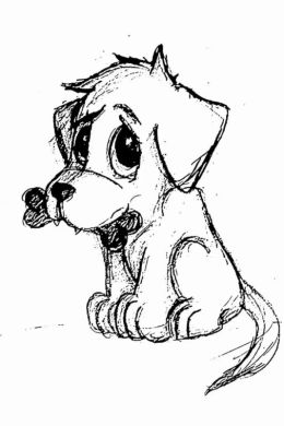 Собачка рисунок карандашом