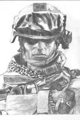Солдат нарисованный карандашом